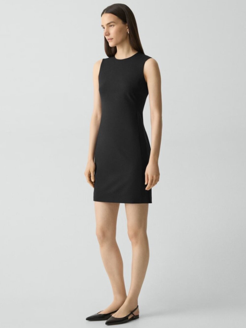 🖤 Theory Black Stretch Wool Sheath Dress